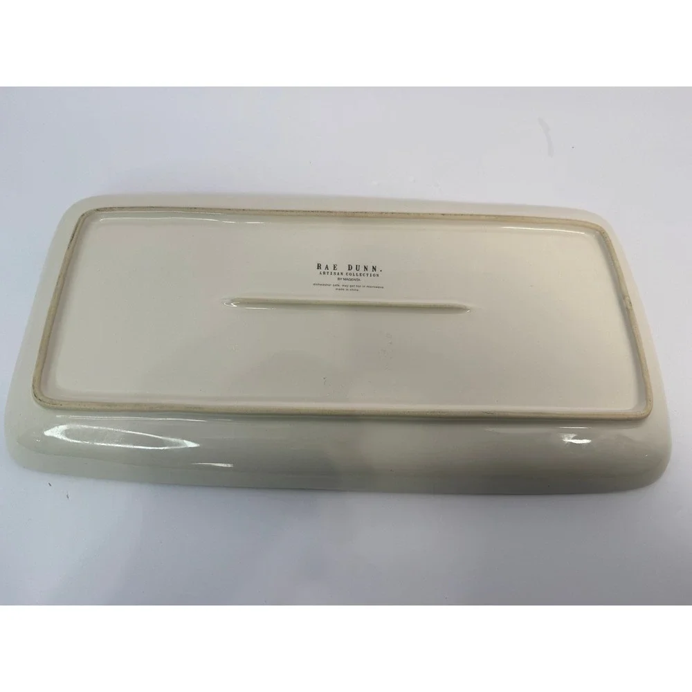 Rae Dunn Just Married Ceramic Platter Doves Hearts Wedding Serving Tray 12 Inch